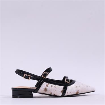 Una Healy Watermelon Pointed Mary Jane - Black White
